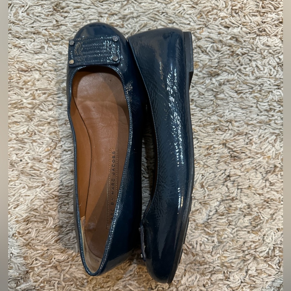 Marc by Marc Jacobs Navy Patent Leather Ballerina Flat